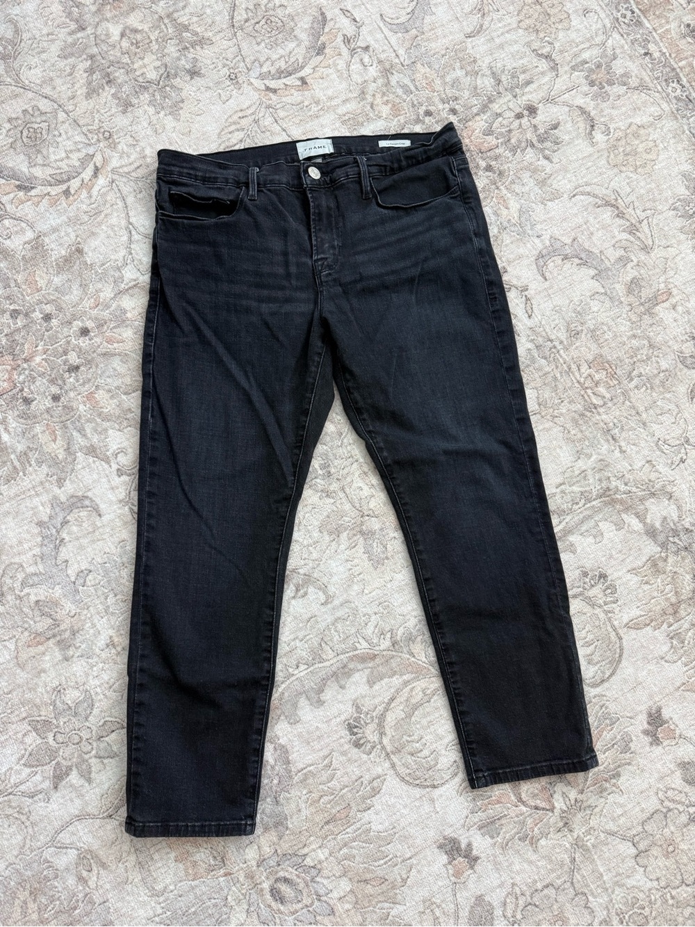 Frame Denim Women's Black Cropped Ankle Jeans